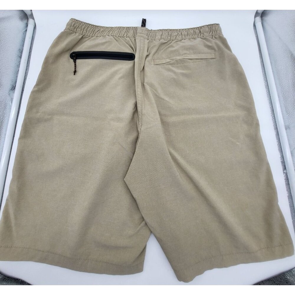 Quiksilver Waterman Men XL Pull On Hybrid Shorts Fishing Outdoor Performance Tan - Picture 2 of 11